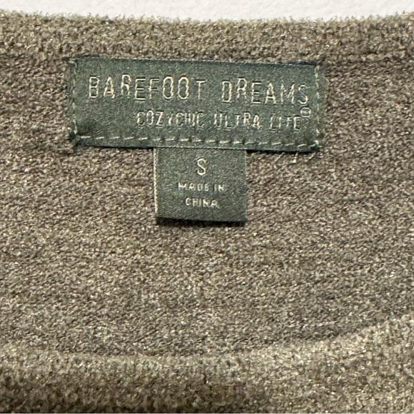 Barefoot Dreams CozyChic Ultra Lite Long Sleeved Dress in Olive S - Picture 4 of 11